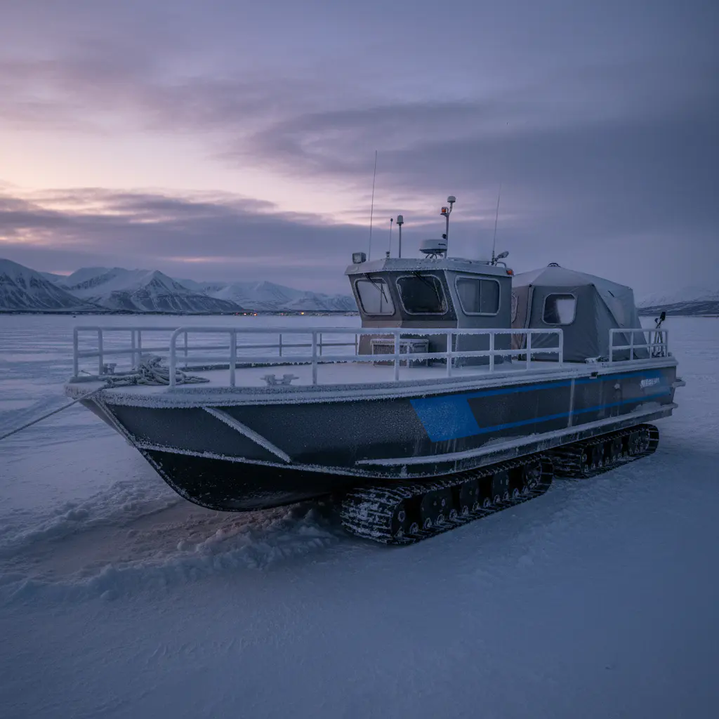 Wide-bodied ice fishing boat
